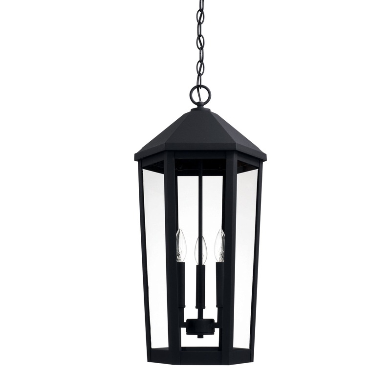 Capital Lighting 926933BK Ellsworth Three Light Outdoor Hanging Lantern, Black (Discontinued)