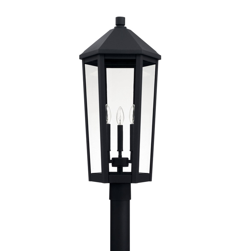 Capital Lighting 926934BK Ellsworth Three Light Outdoor Post Lantern, Black