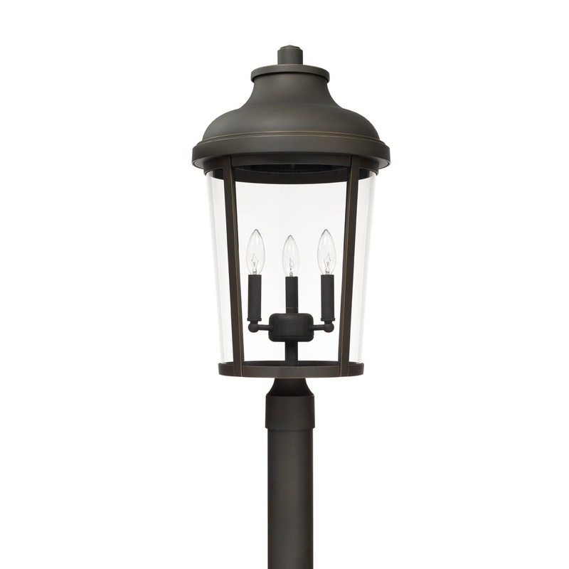 Capital Lighting 927034OZ Dunbar Three Light Outdoor Post Lantern, Oiled Bronze (Discontinued)