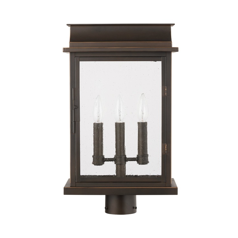 Capital Lighting 936832OZ Bolton Three Light Outdoor Post Lantern, Oiled Bronze