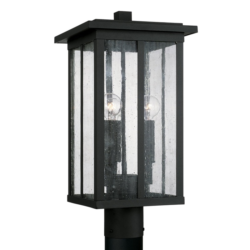 Capital Lighting 943835BK Barrett Three Light Outdoor Post Lantern, Black