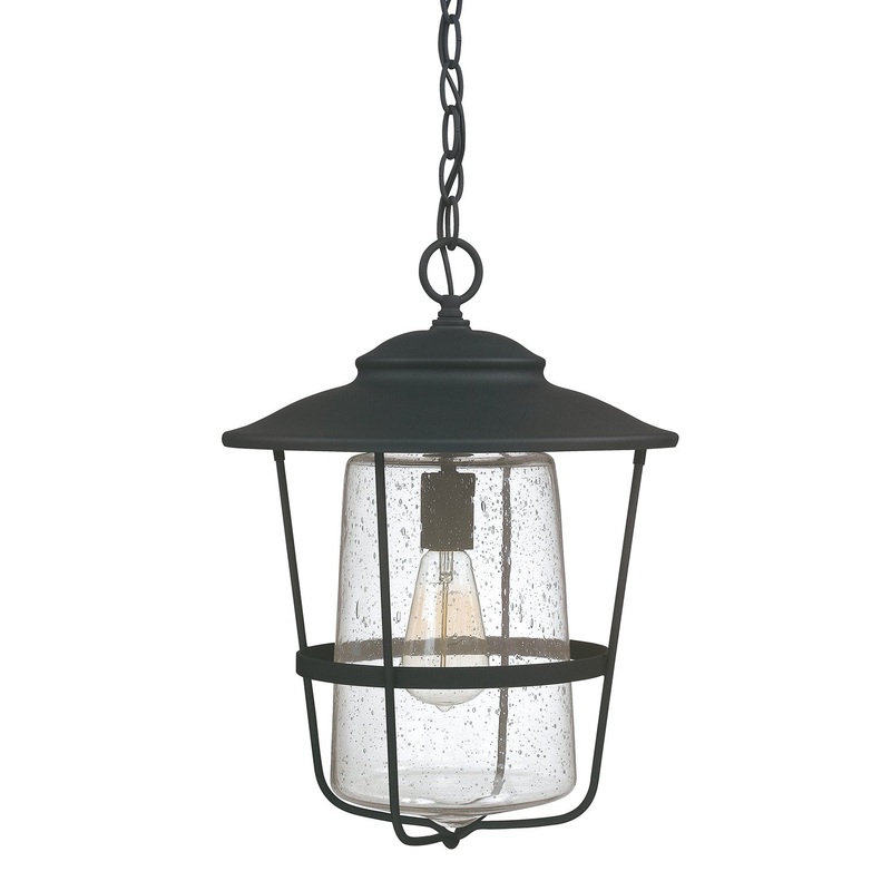 Capital Lighting 9604BK Creekside One Light Outdoor Hanging Lantern, Black
