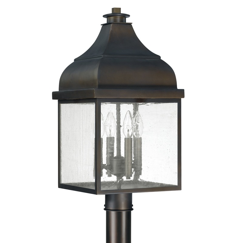 Capital Lighting 9645OB Westridge Four Light Outdoor Post Lantern, Old Bronze (Discontinued)