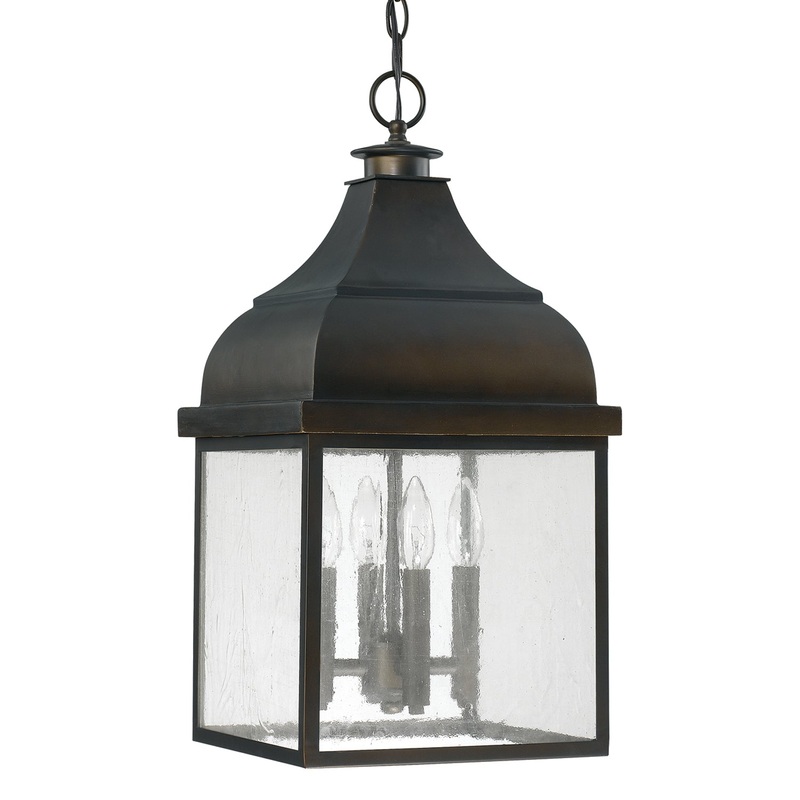 Capital Lighting 9646OB Westridge Four Light Outdoor Hanging Lantern, Old Bronze