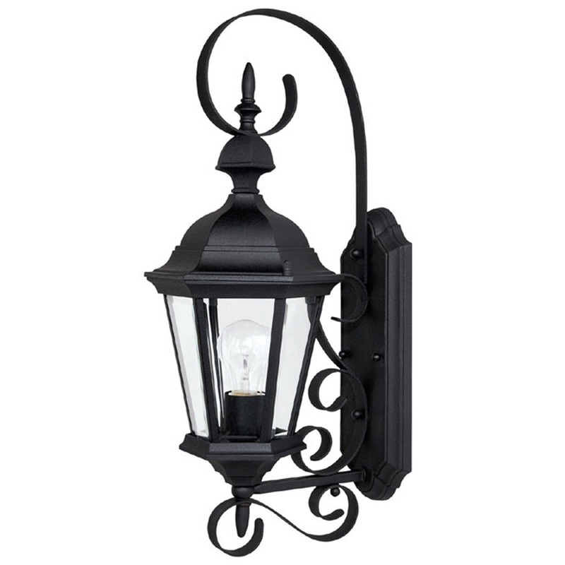 Capital Lighting 9721BK Carriage House One Light Outdoor Wall Lantern, Black