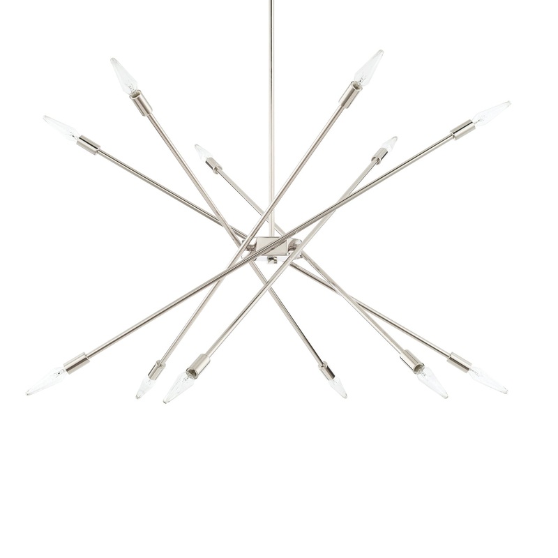 Capital Lighting 425601PN Kris 12 Light Chandelier, Polished Nickel