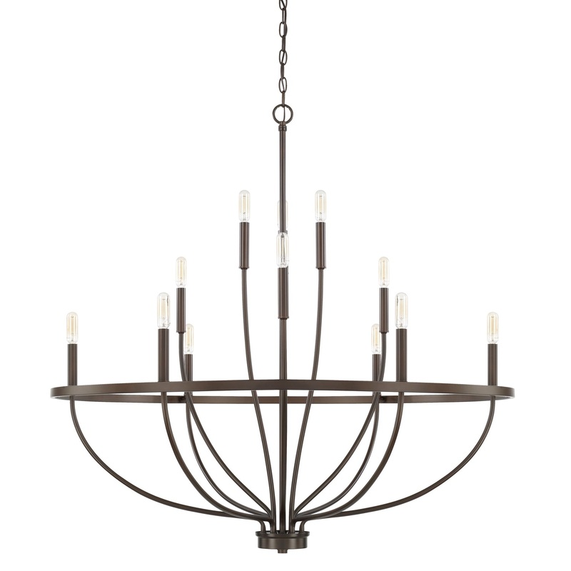 Capital Lighting 428501BZ Greyson 12 Light Chandelier, Bronze