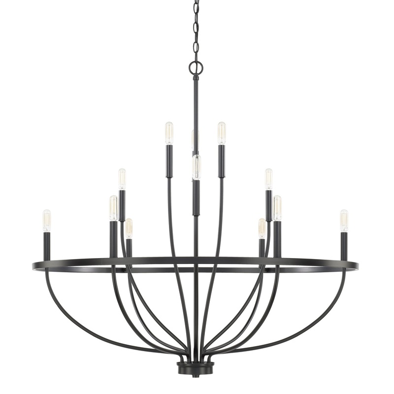 Capital Lighting 428501MB Greyson 12 Light Chandelier, Matte Black