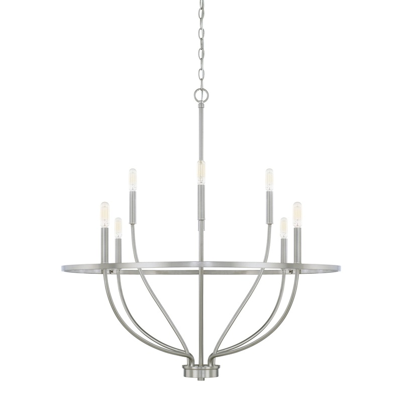 Capital Lighting 428581BN Greyson Eight Light Chandelier, Brushed Nickel