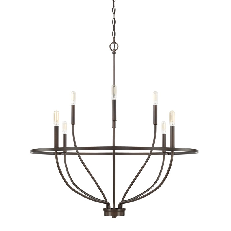 Capital Lighting 428581BZ Greyson Eight Light Chandelier, Bronze