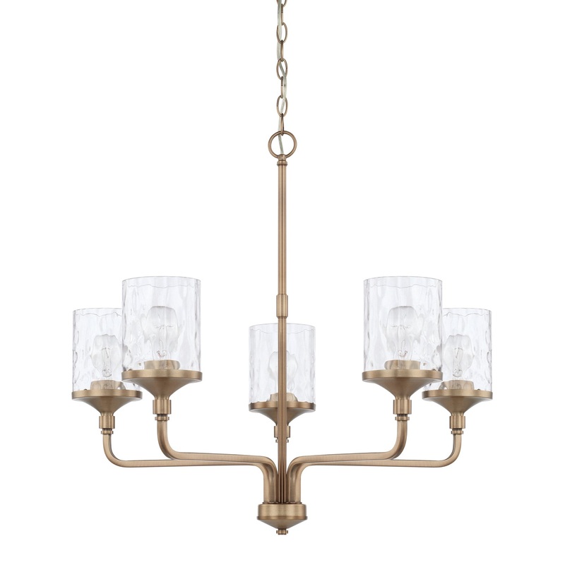 Capital Lighting 428851AD-451 Colton Five Light Chandelier, Aged Brass