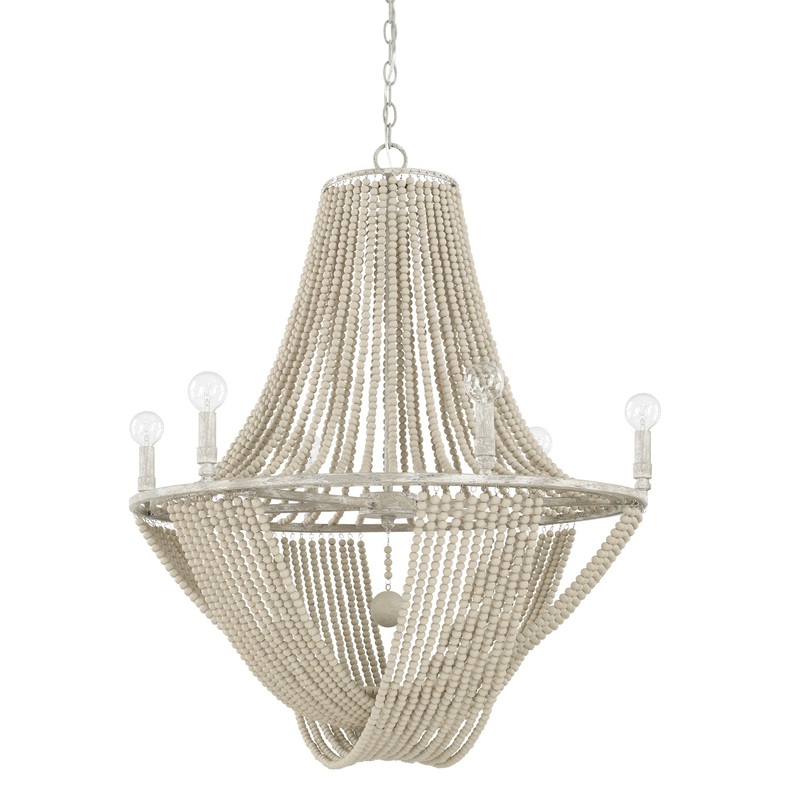 Capital Lighting 429561MS Kayla Six Light Chandelier, Mystic Sand