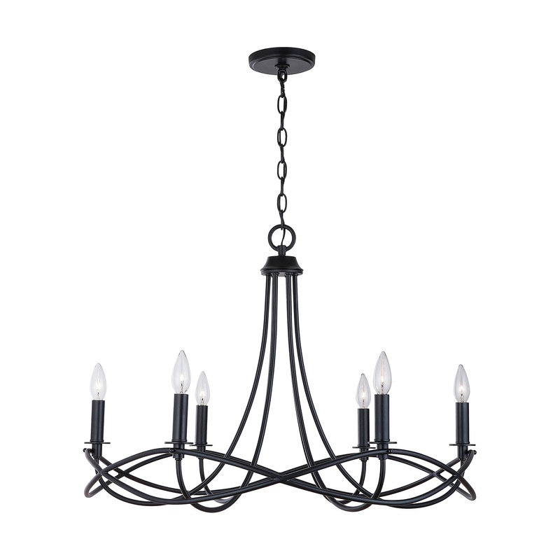 Capital Lighting 431661MB Sonnet Six Light Chandelier, Matte Black