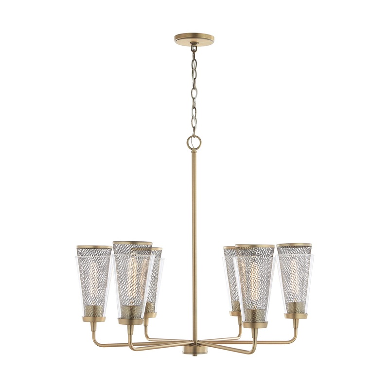 Capital Lighting 432361AD Abbott Six Light Chandelier, Aged Brass (Discontinued)