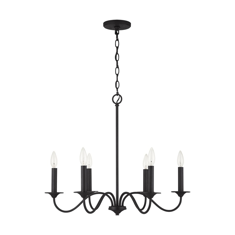 Capital Lighting 437261BI Vincent Six Light Chandelier, Black Iron
