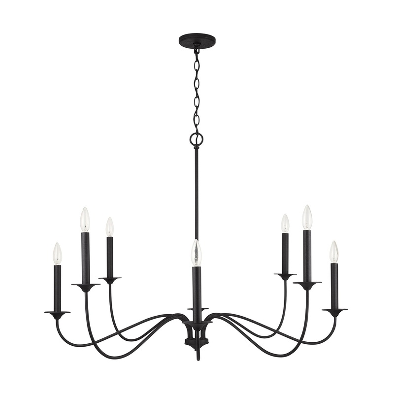 Capital Lighting 437281BI Vincent Eight Light Chandelier, Black Iron