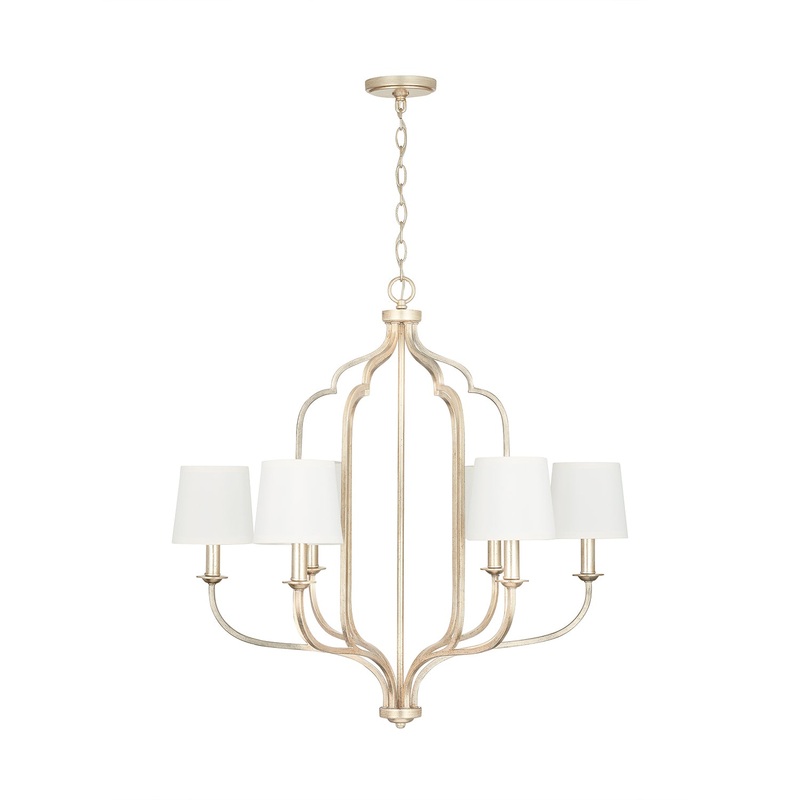 Capital Lighting 438761WG-698 Ophelia Six Light Chandelier, Winter Gold