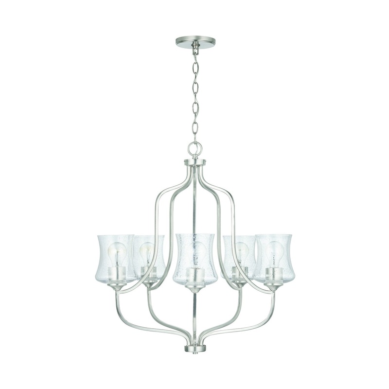 Capital Lighting 439251BN-499 Reeves Five Light Chandelier, Brushed Nickel (Discontinued)