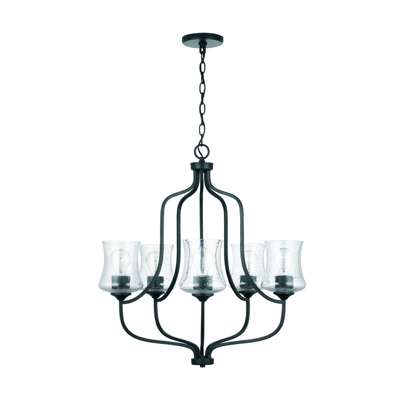 Capital Lighting 439251MB-499 Reeves Five Light Chandelier, Matte Black (Discontinued)