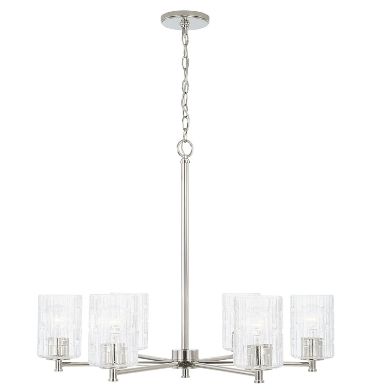 Capital Lighting 441361PN-491 Emerson Six Light Chandelier, Polished Nickel (Discontinued)