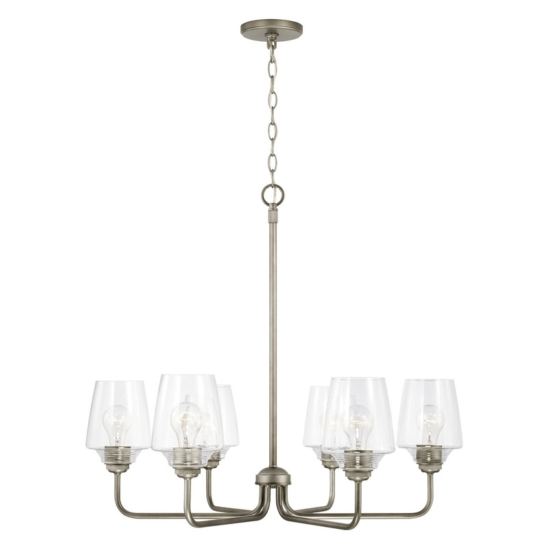 Capital Lighting 442261GR-512 Miller Six Light Chandelier, Graphite (Discontinued)