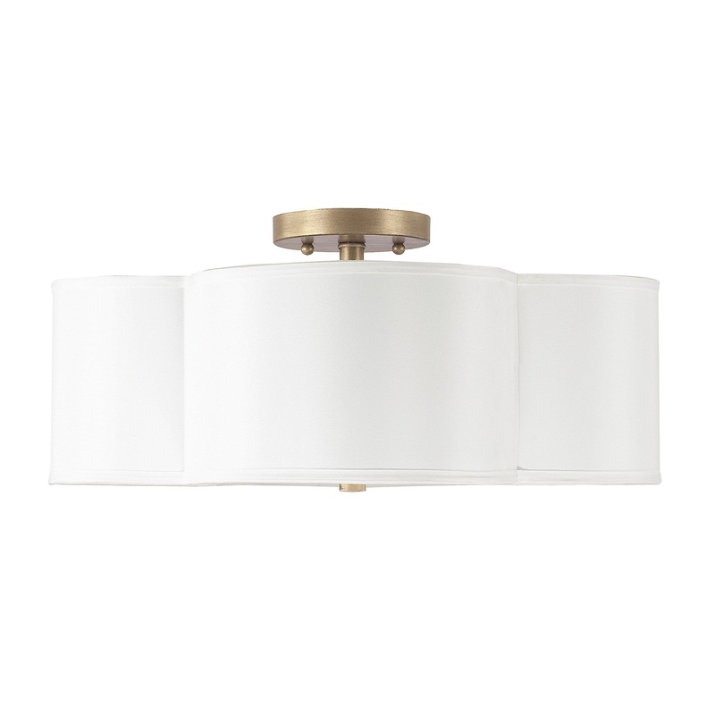 Capital Lighting 4453BG-561 Quinn Four Light Semi-Flush Mount, Brushed Gold