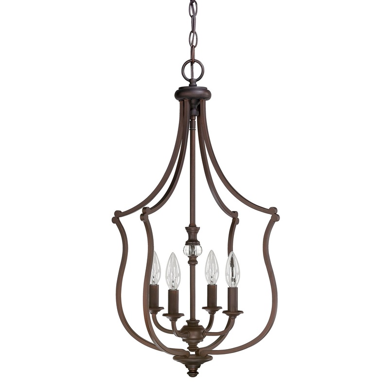 Capital Lighting 4705BB Leigh Four Light Foyer Pendant, Burnished Bronze (Discontinued)