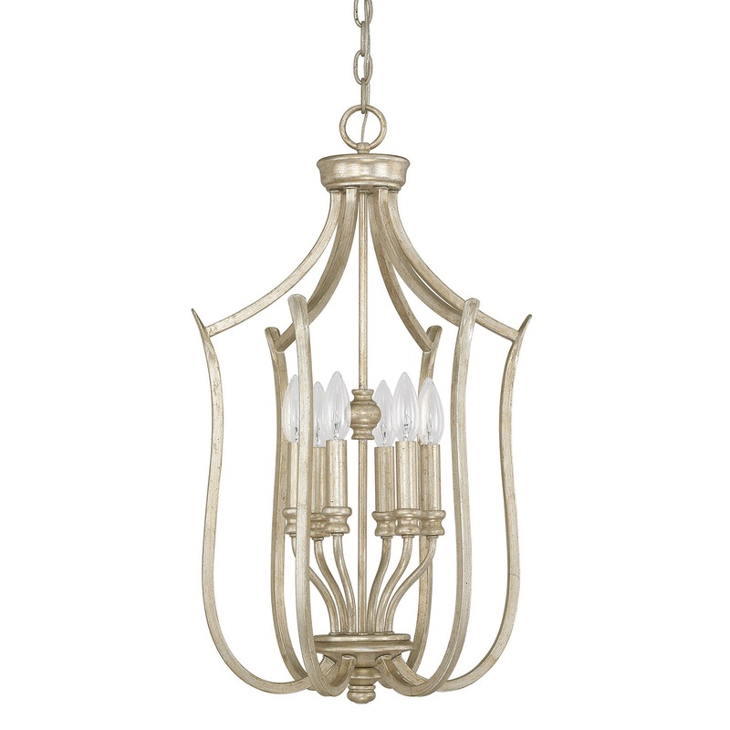 Capital Lighting 4728WG Bailey Six Light Foyer Pendant, Winter Gold (Discontinued)