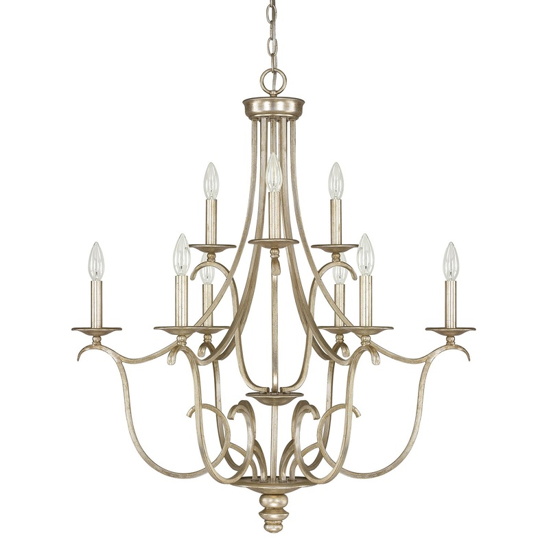Capital Lighting 4729WG-000 Bailey Nine Light Chandelier, Winter Gold (Discontinued)