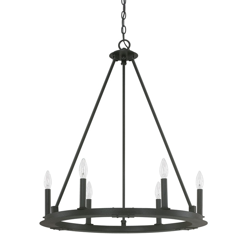 Capital Lighting 4916BI-000 Pearson Six Light Chandelier, Black Iron