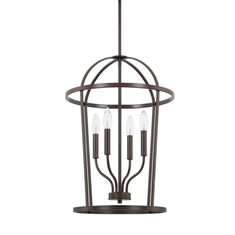 Capital Lighting 528541BZ Greyson Four Light Foyer Pendant, Bronze