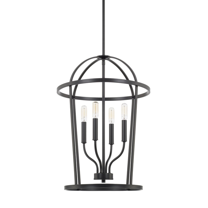 Capital Lighting 528541MB Greyson Four Light Foyer Pendant, Matte Black