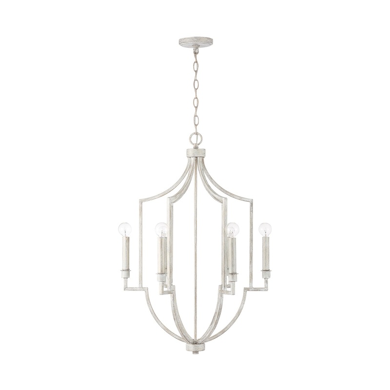 Capital Lighting 538561WW Demi Six Light Foyer Pendant, Winter White (Discontinued)