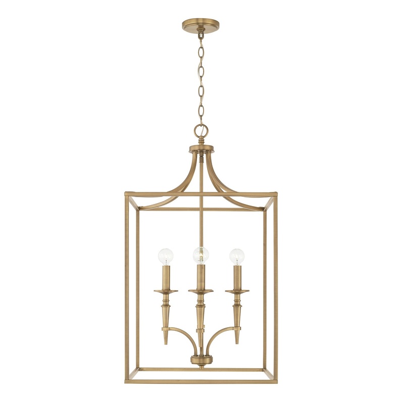 Capital Lighting 542641AD Abbie Four Light Foyer Pendant, Aged Brass