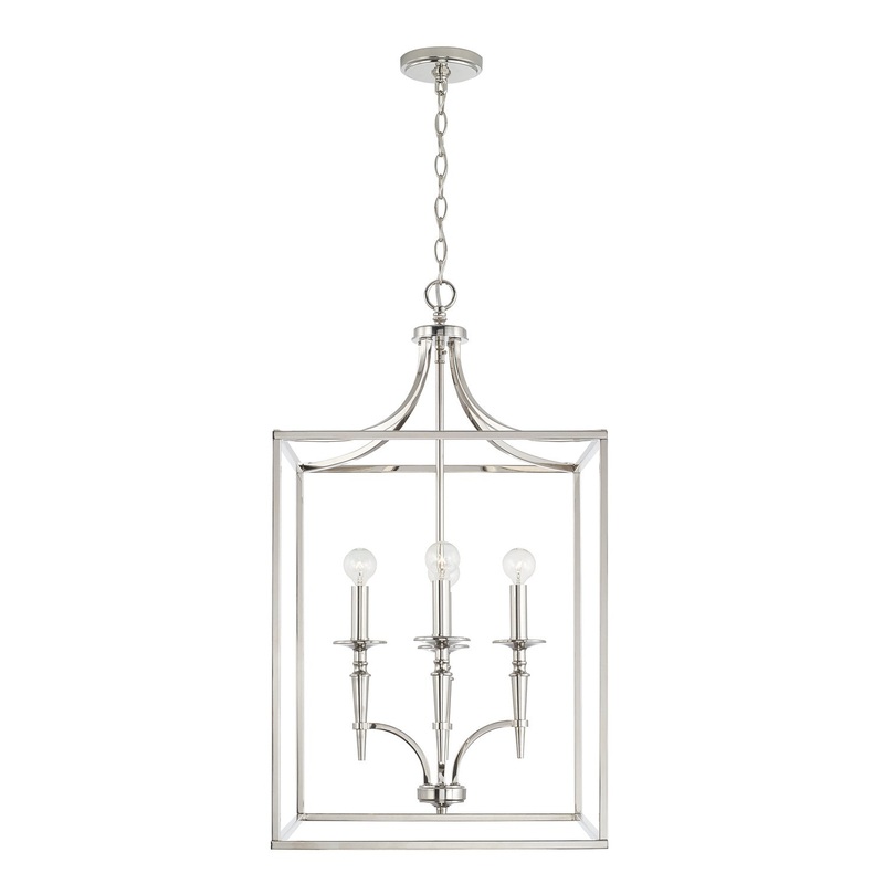 Capital Lighting 542641PN Abbie Four Light Foyer Pendant, Polished Nickel (Discontinued)