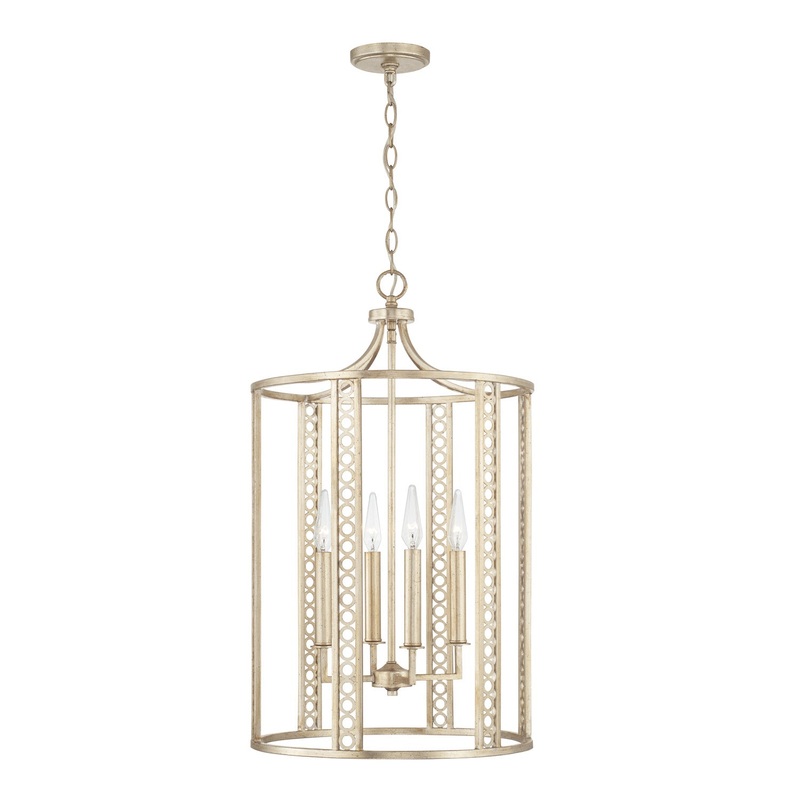 Capital Lighting 543142WG Isabella Four Light Foyer Pendant, Winter Gold (Discontinued)