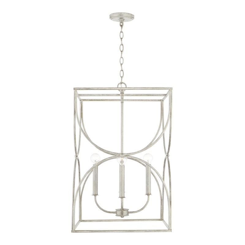 Capital Lighting 543341WW Ricci Four Light Foyer Pendant, Winter White (Discontinued)