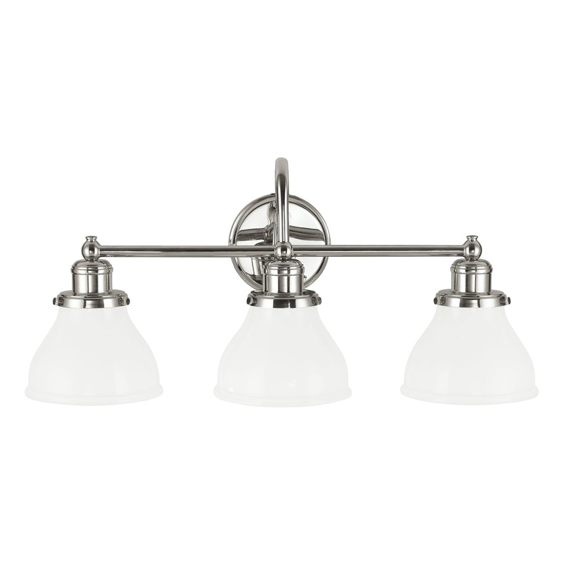 Capital Lighting 8303PN-128 Baxter Three Light Vanity, Polished Nickel
