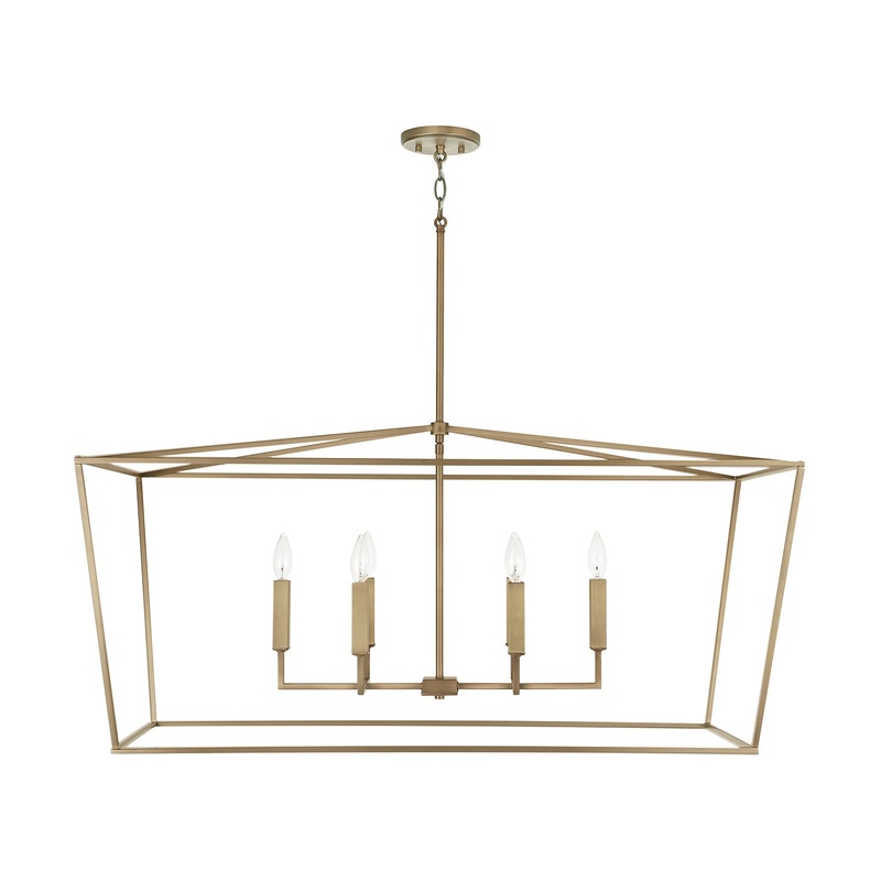 Capital Lighting 837661AD Thea Six Light Island Pendant, Aged Brass