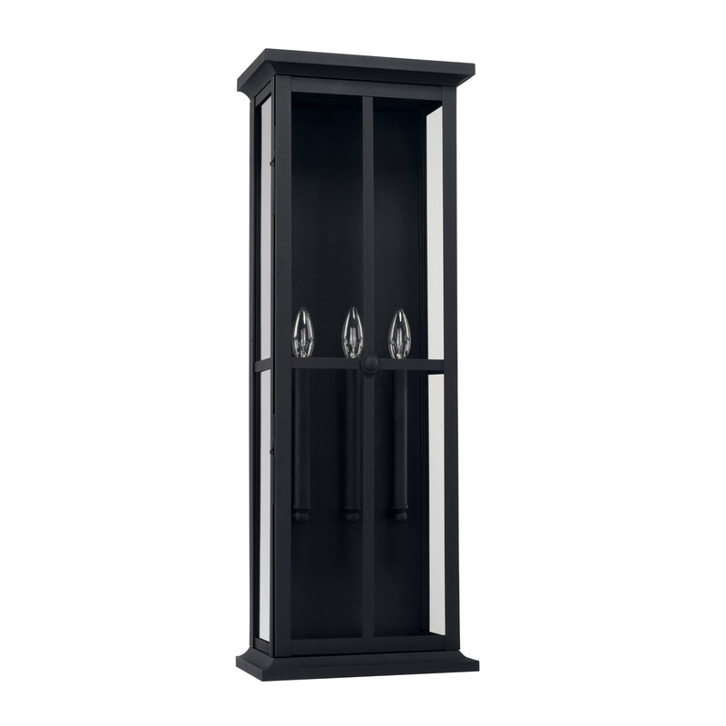 Capital Lighting 926432BK Mansell Three Light Outdoor Wall Lantern, Black