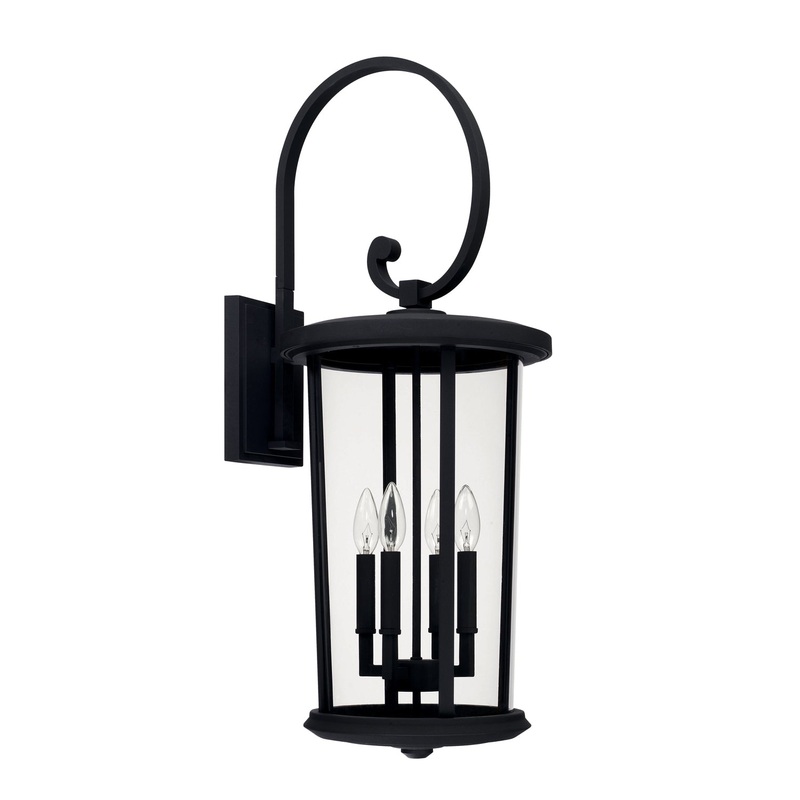Capital Lighting 926741BK Howell Four Light Outdoor Wall Lantern, Black (Discontinued)