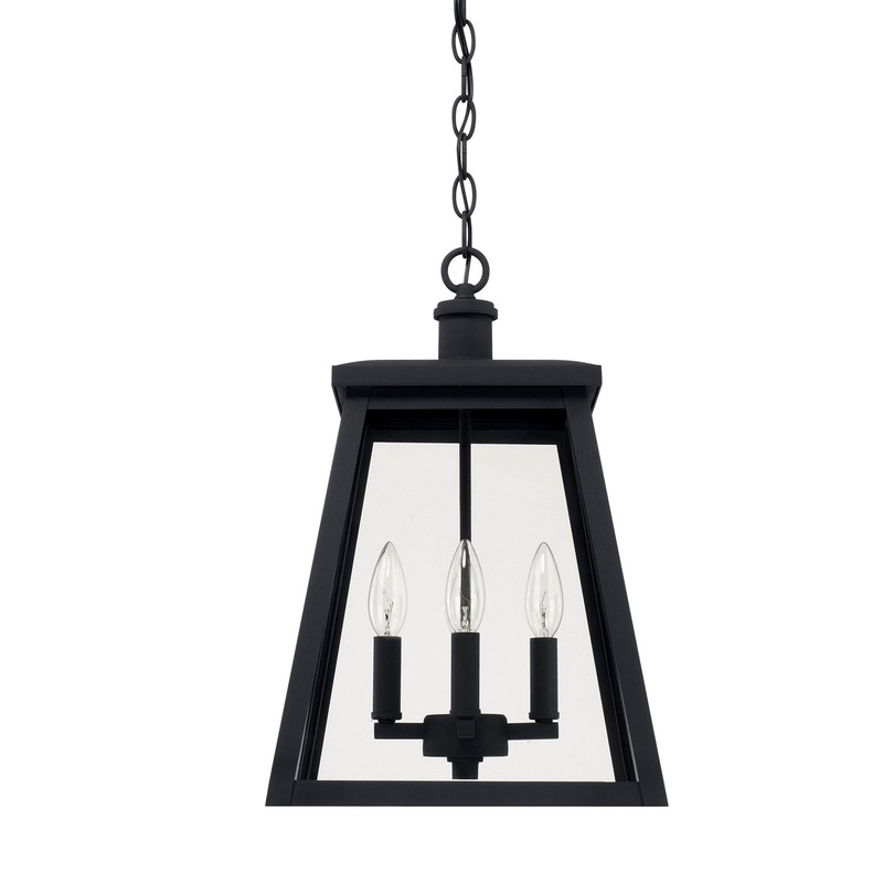 Capital Lighting 926842BK Belmore Four Light Outdoor Hanging Lantern, Black