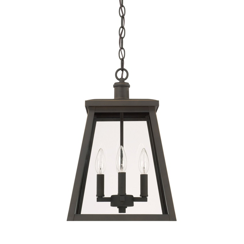 Capital Lighting 926842OZ Belmore Four Light Outdoor Hanging Lantern, Oiled Bronze (Discontinued)
