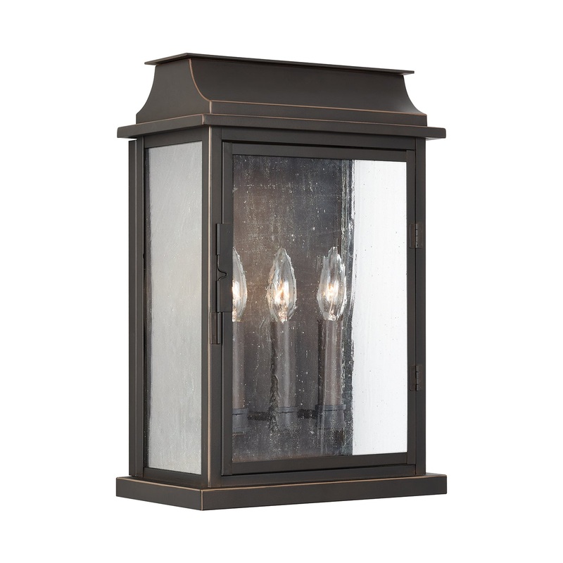 Capital Lighting 936831OZ Bolton Three Light Outdoor Wall Lantern, Oiled Bronze (Discontinued)