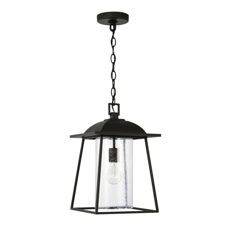 Capital Lighting 943614BK Durham One Light Outdoor Hanging Lantern, Black (Discontinued)