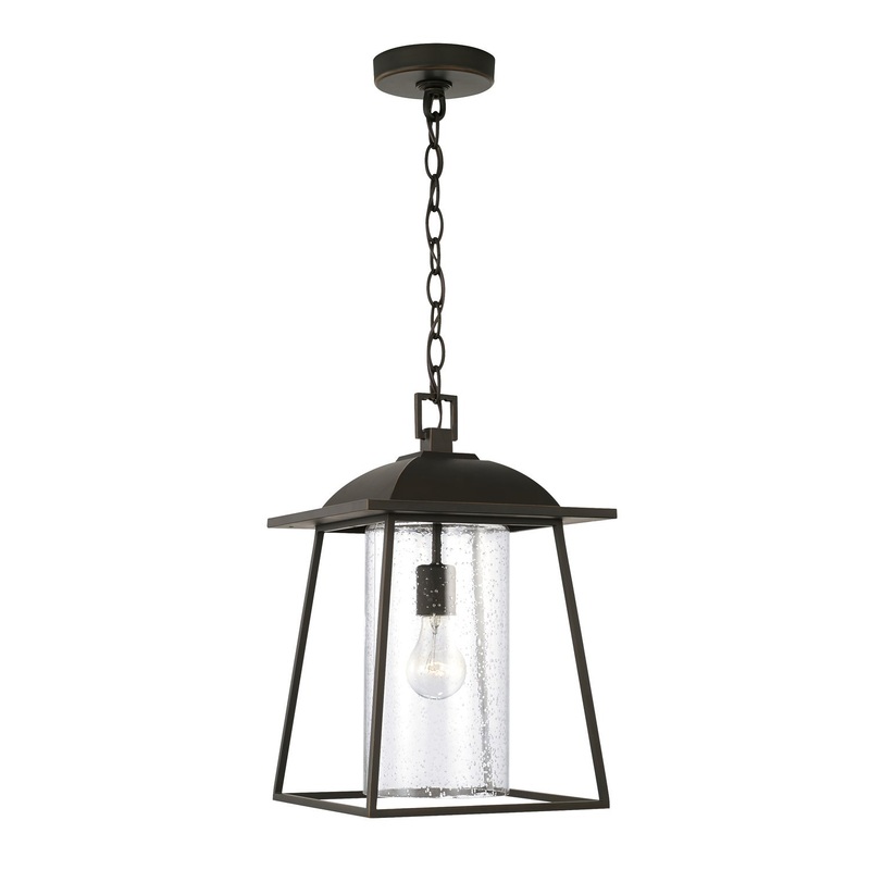 Capital Lighting 943614OZ Durham One Light Outdoor Hanging Lantern, Oiled Bronze (Discontinued)