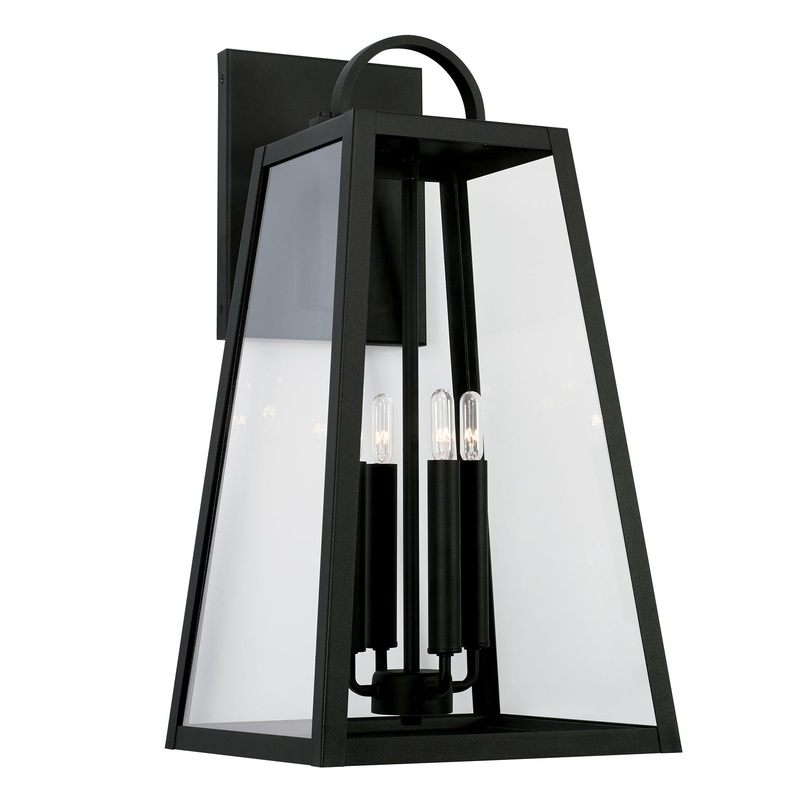 Capital Lighting 943743BK Leighton Four Light Outdoor Wall Lantern, Black
