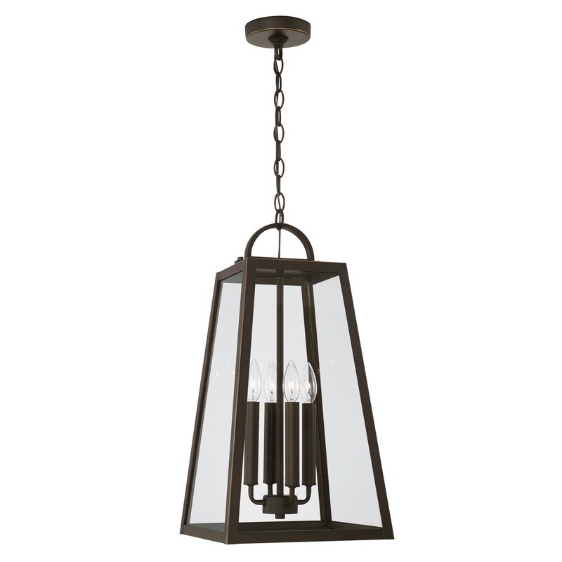 Capital Lighting 943744OZ Leighton Four Light Outdoor Hanging Lantern, Oiled Bronze