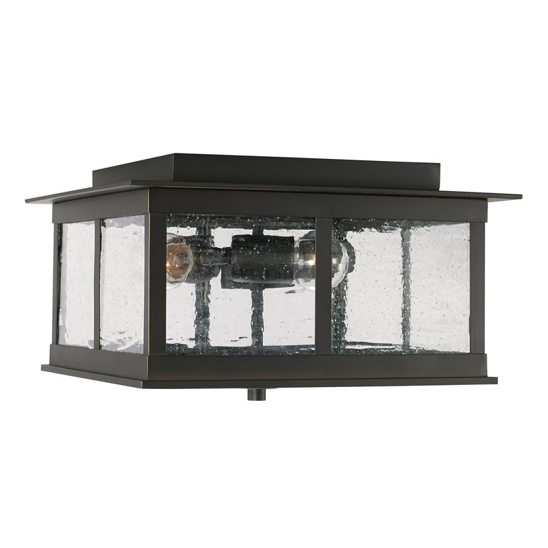 Capital Lighting 943836OZ Barrett Three Light Outdoor Flush Mount, Oiled Bronze (Discontinued)