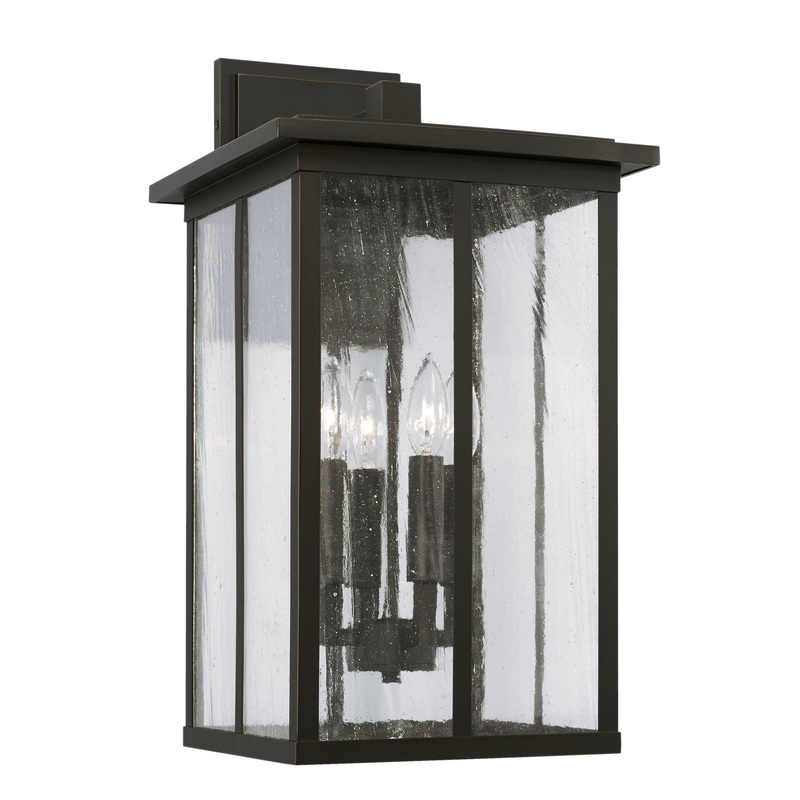 Capital Lighting 943843OZ Barrett Four Light Outdoor Wall Lantern, Oiled Bronze (Discontinued)